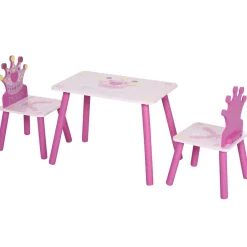 Conjunto de mesa y 2 sillas infantiles Kingdom Homcom rosa