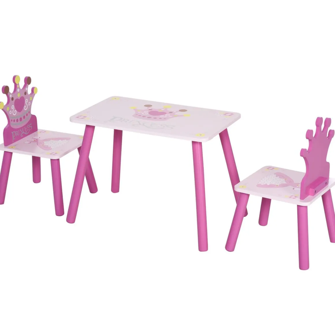Conjunto de mesa y 2 sillas infantiles Kingdom Homcom rosa