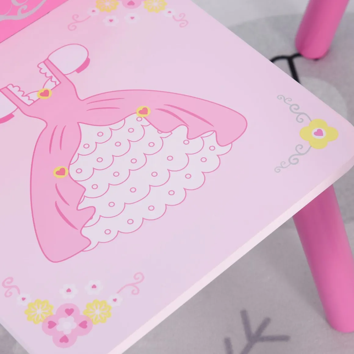 Conjunto de mesa y 2 sillas infantiles Kingdom Homcom rosa