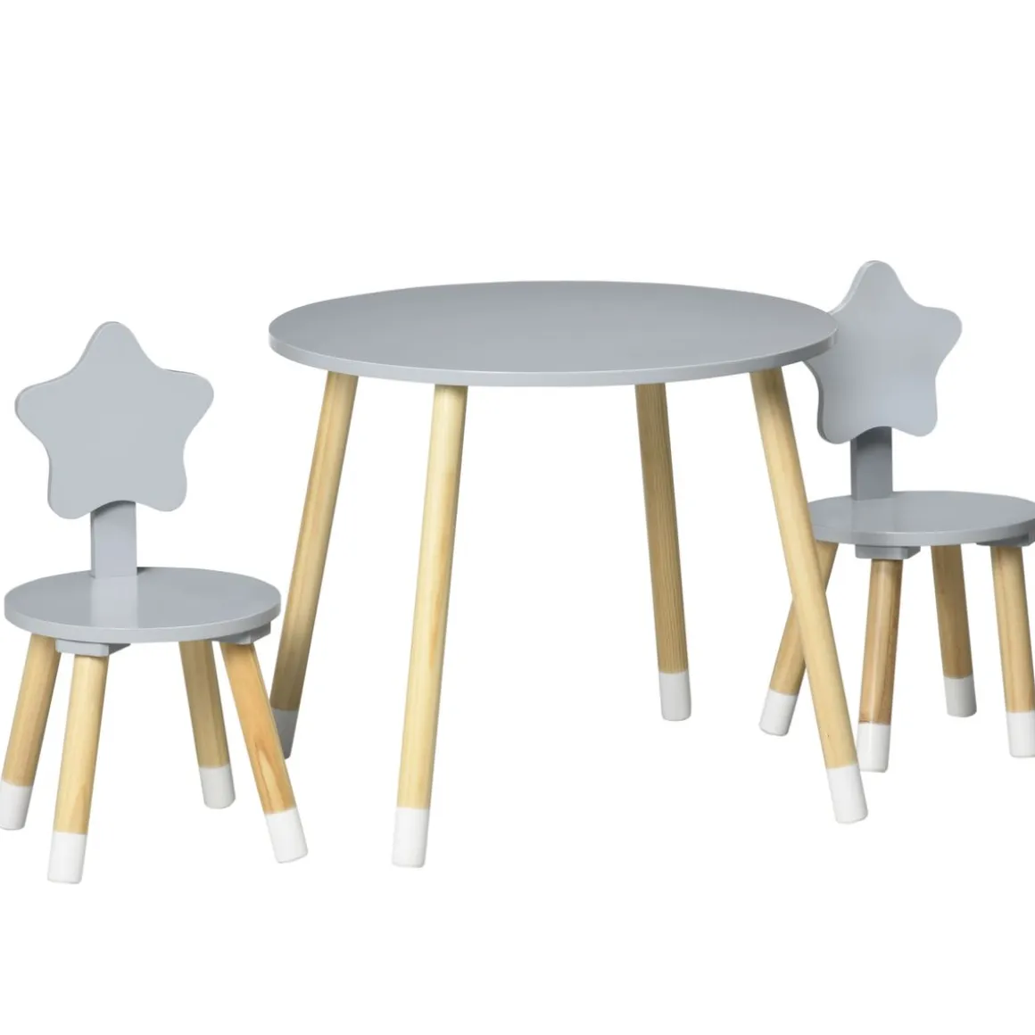 Conjunto de mesa y 2 sillas infantiles Star Homcom gris