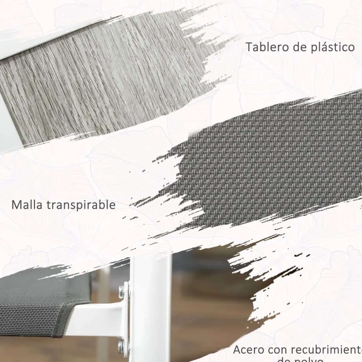 Conjunto de mesa y 6 sillas de jardín Santa Clara Outsunny gris/blanco
