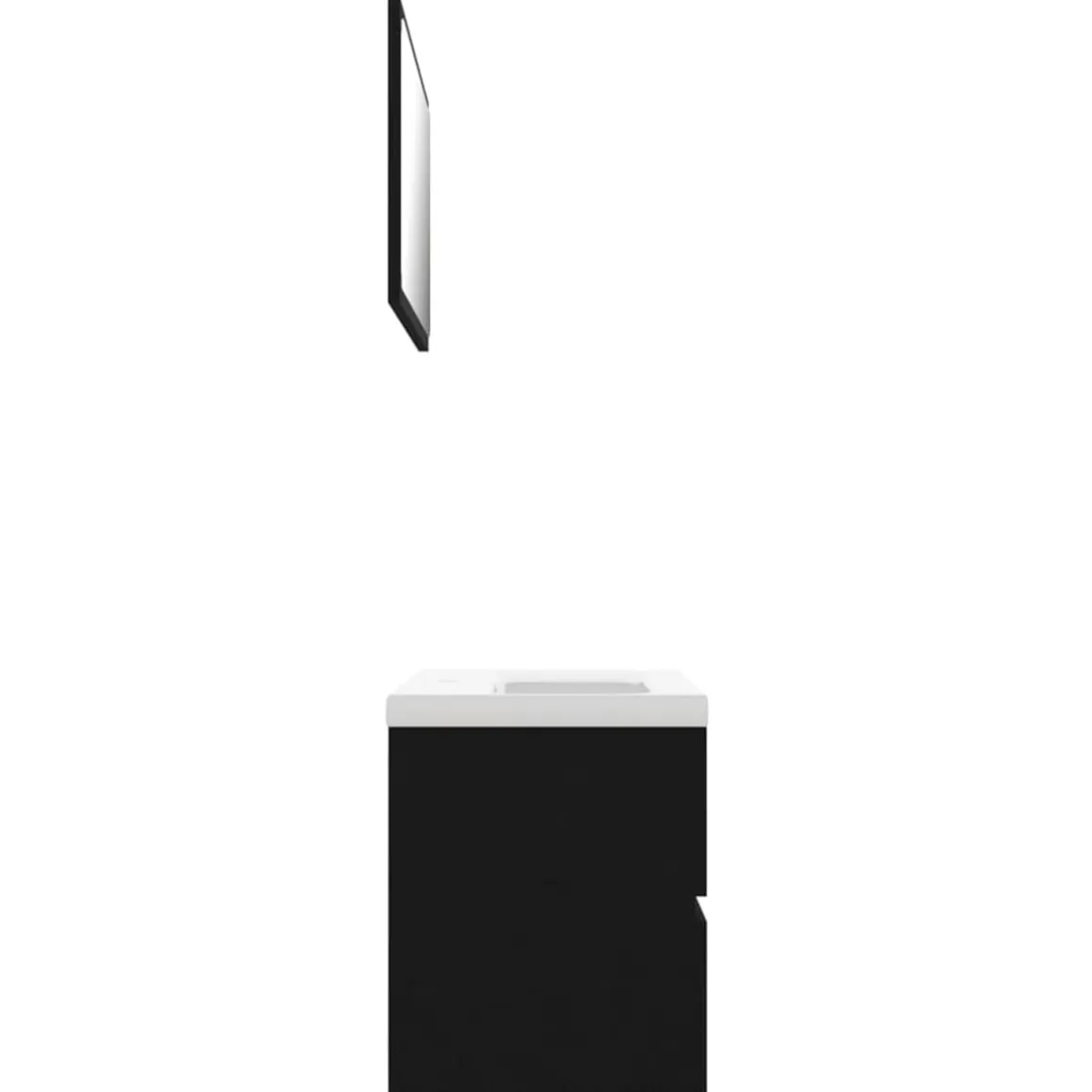 Conjunto de muebles de baño Dominica negro 45x80x38,5 cm