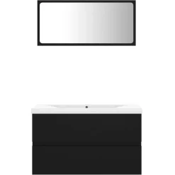 Conjunto de muebles de baño Dominica negro 45x80x38,5 cm