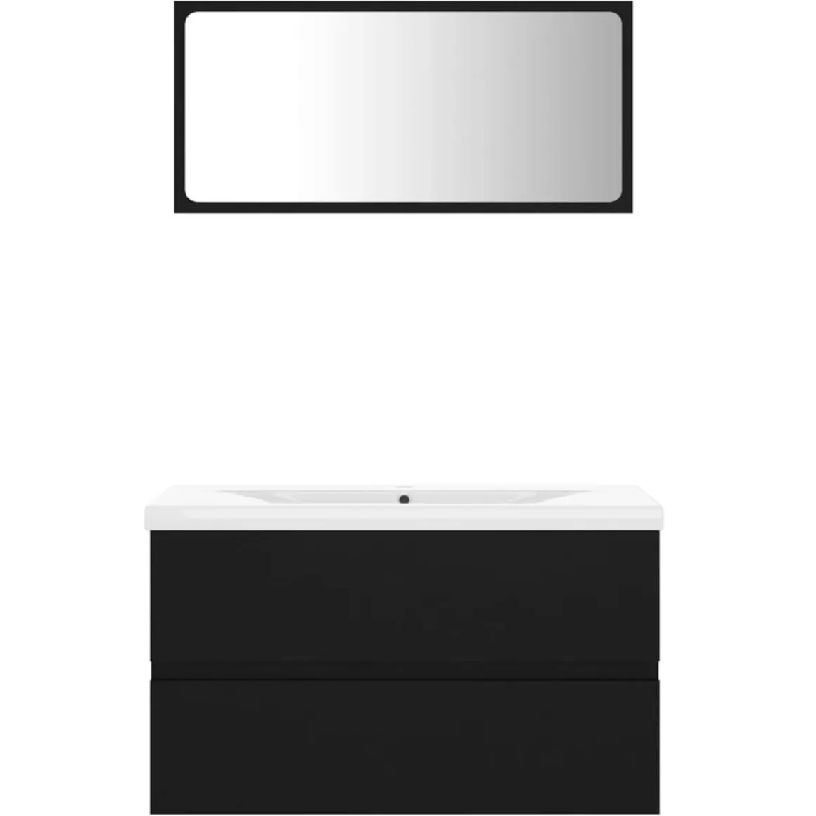 Conjunto de muebles de baño Dominica negro 45x80x38,5 cm