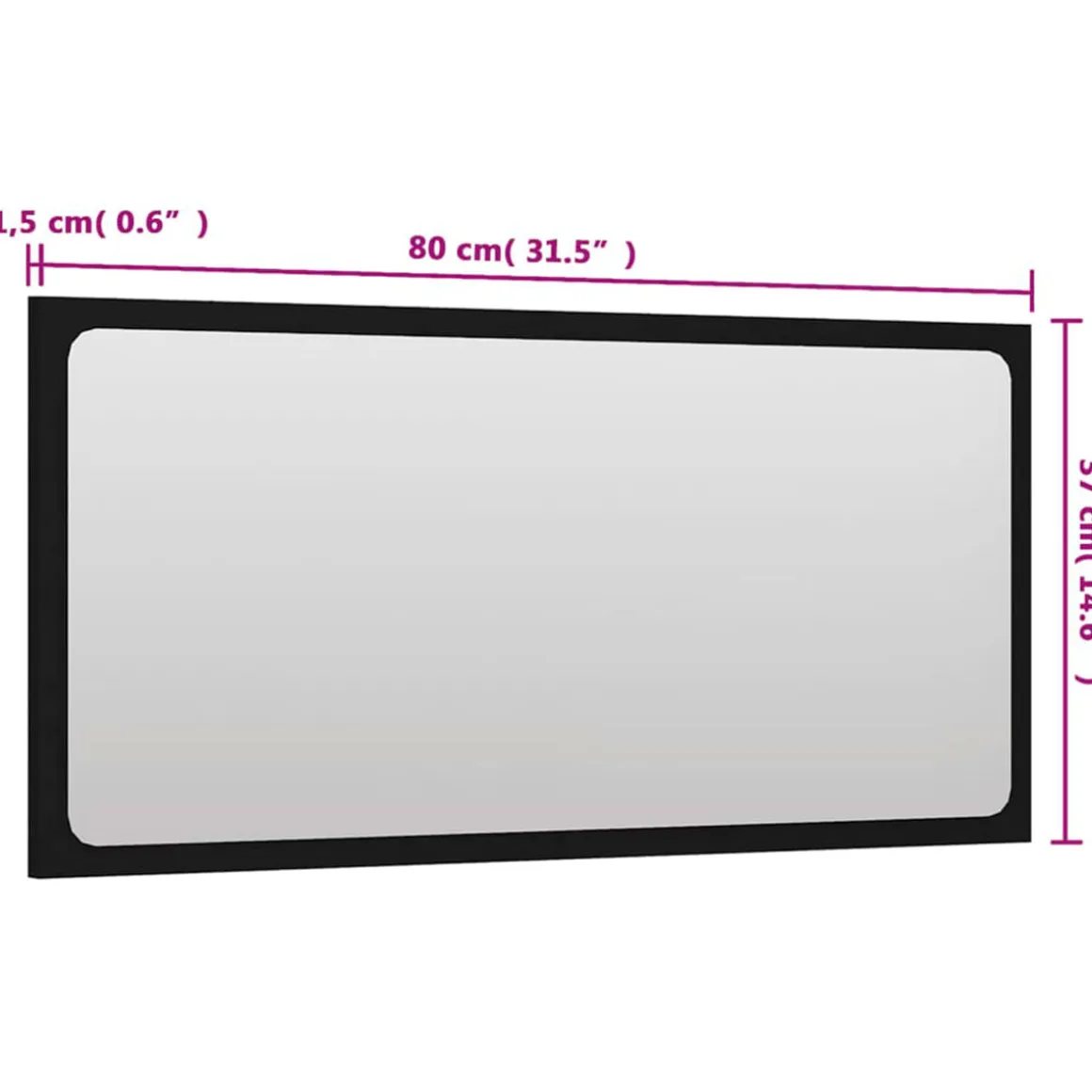 Conjunto de muebles de baño Dominica negro 45x80x38,5 cm