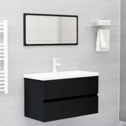 Conjunto de muebles de baño Dominica negro 45x80x38,5 cm