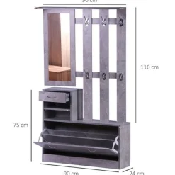 Conjunto recibidor Homcom 3 piezas gris