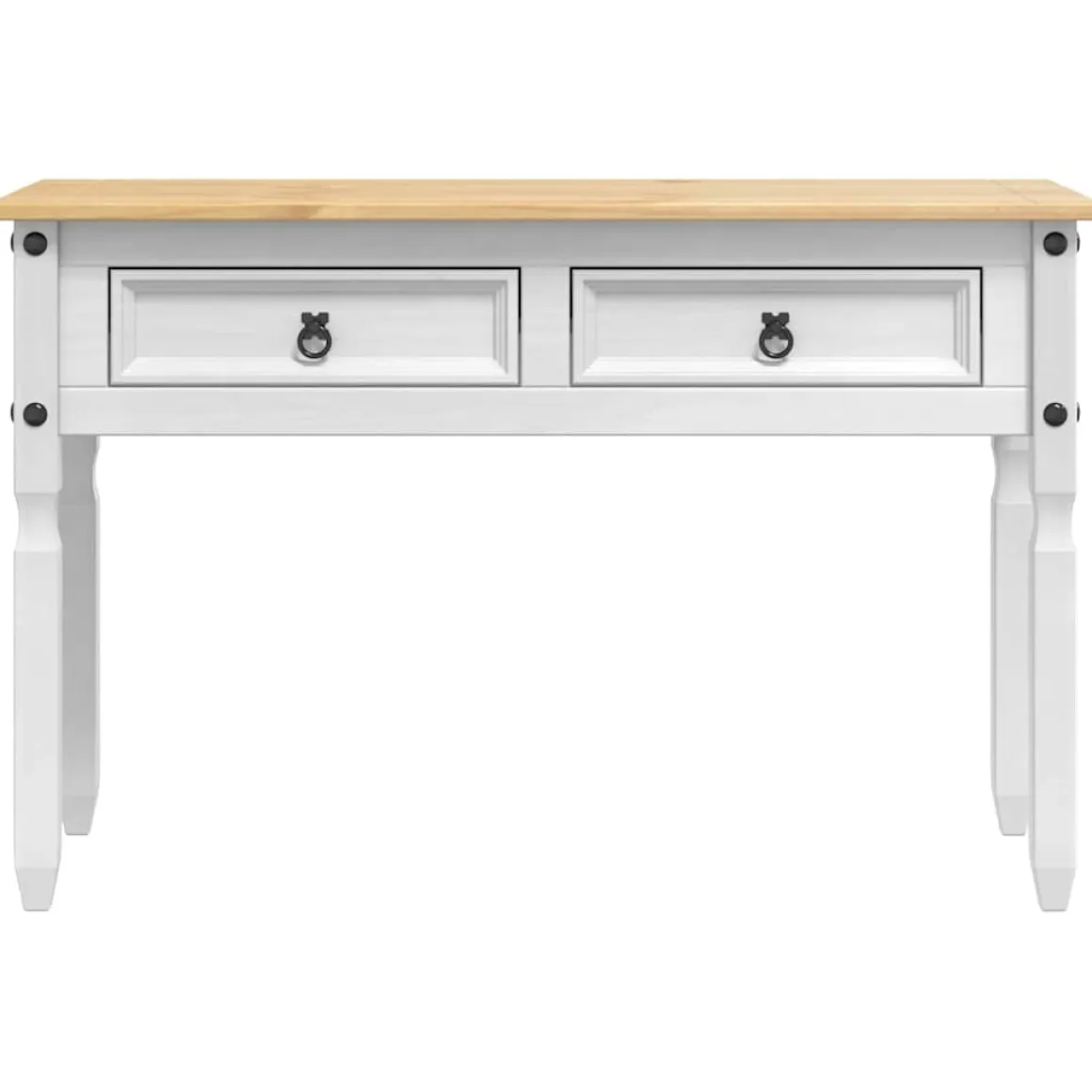 Consola Adriana 2 cajones blanco/natural 73x115x46 cm