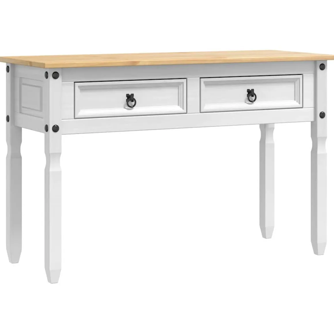 Consola Adriana 2 cajones blanco/natural 73x115x46 cm