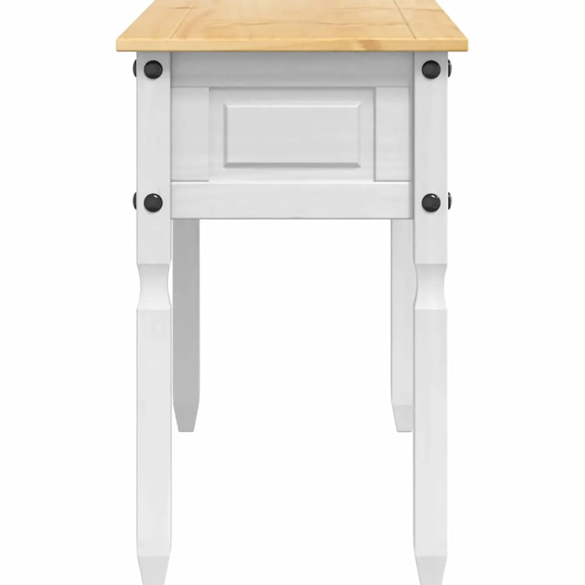 Consola Adriana 2 cajones blanco/natural 73x115x46 cm