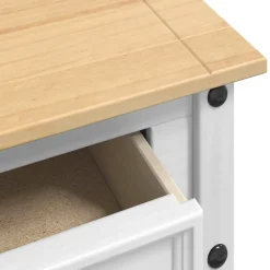 Consola Adriana 2 cajones blanco/natural 73x115x46 cm