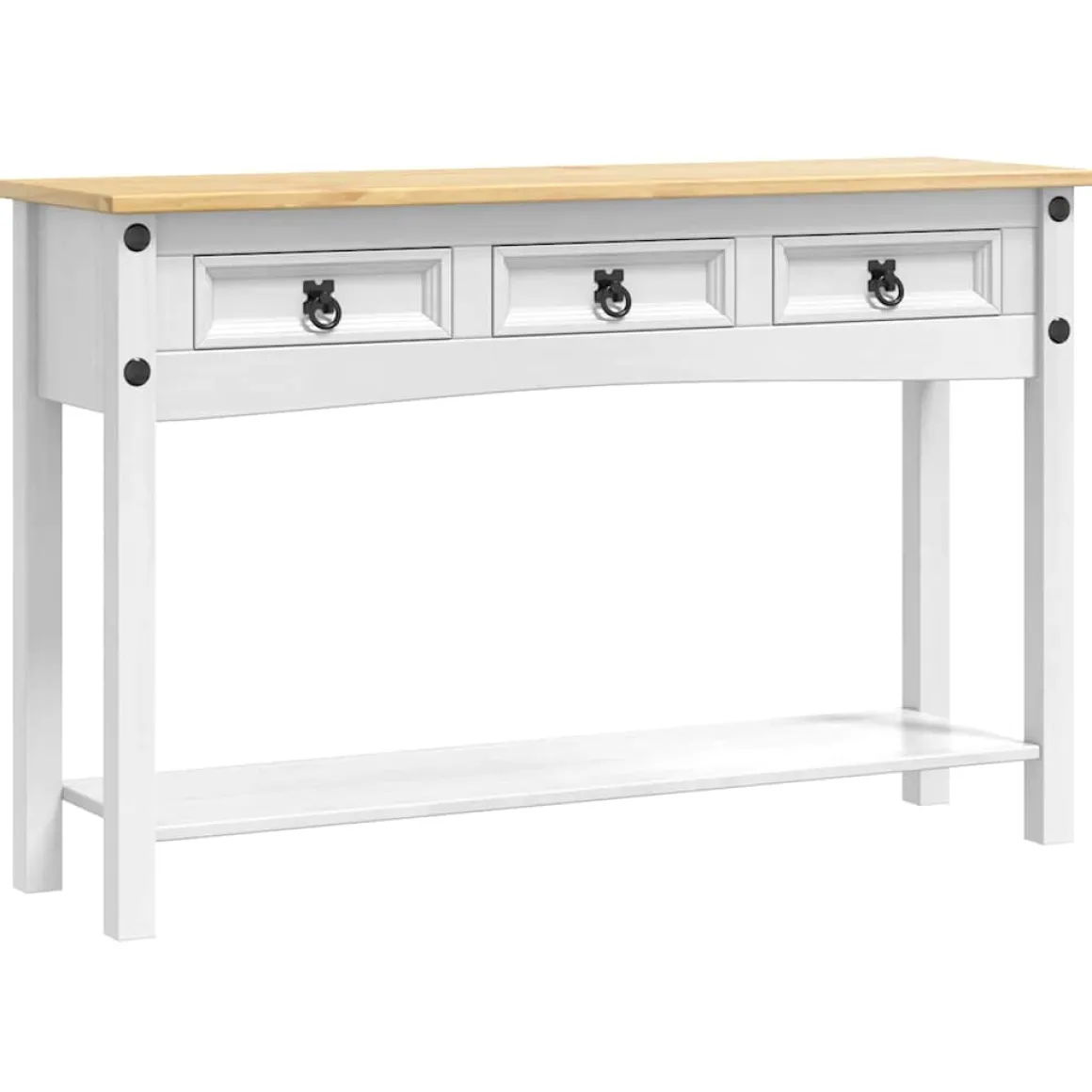 Consola Adriana 3 cajones + 1 estante blanco/natural 73x114x34,5 cm
