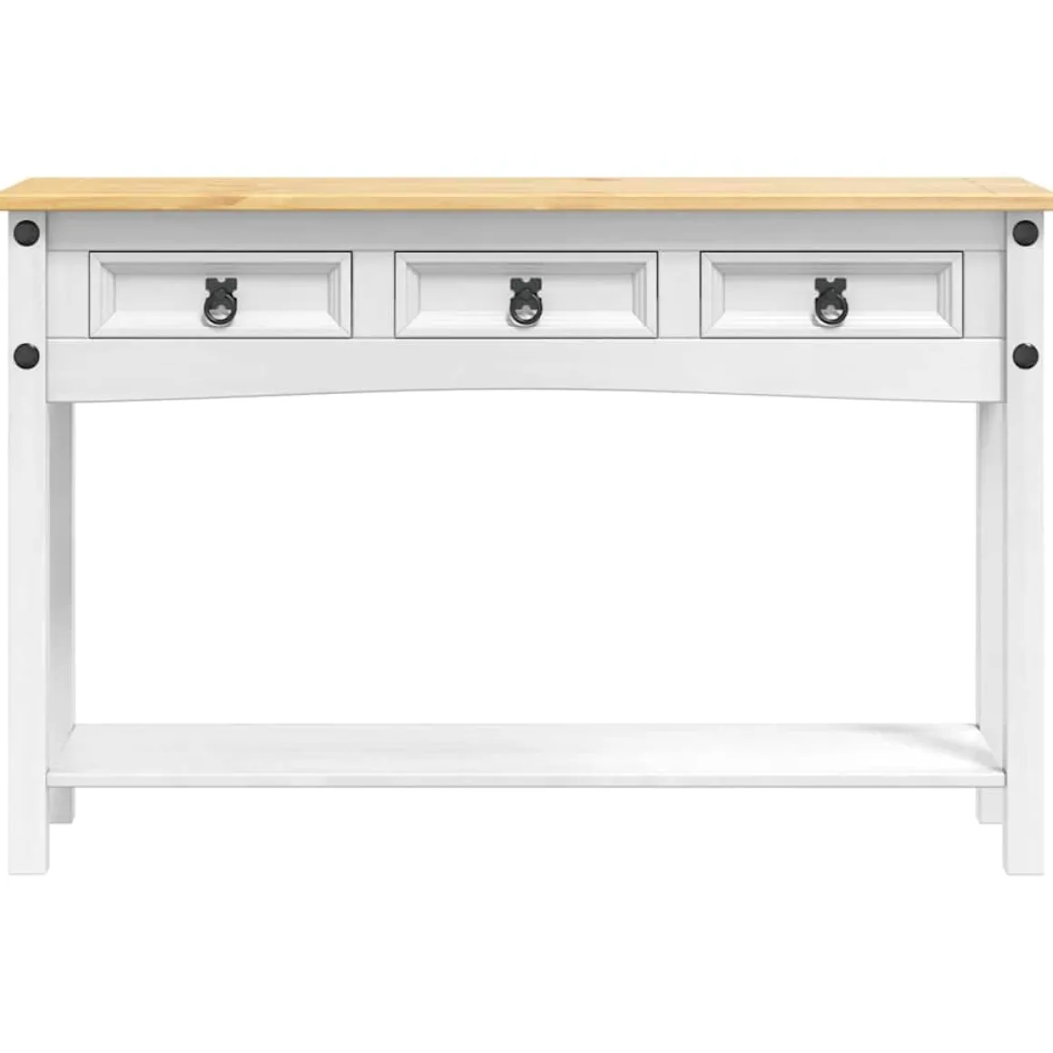 Consola Adriana 3 cajones + 1 estante blanco/natural 73x114x34,5 cm