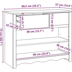Consola Capri 2 estantes + 2 cajones blanco 73x89,5x37 cm
