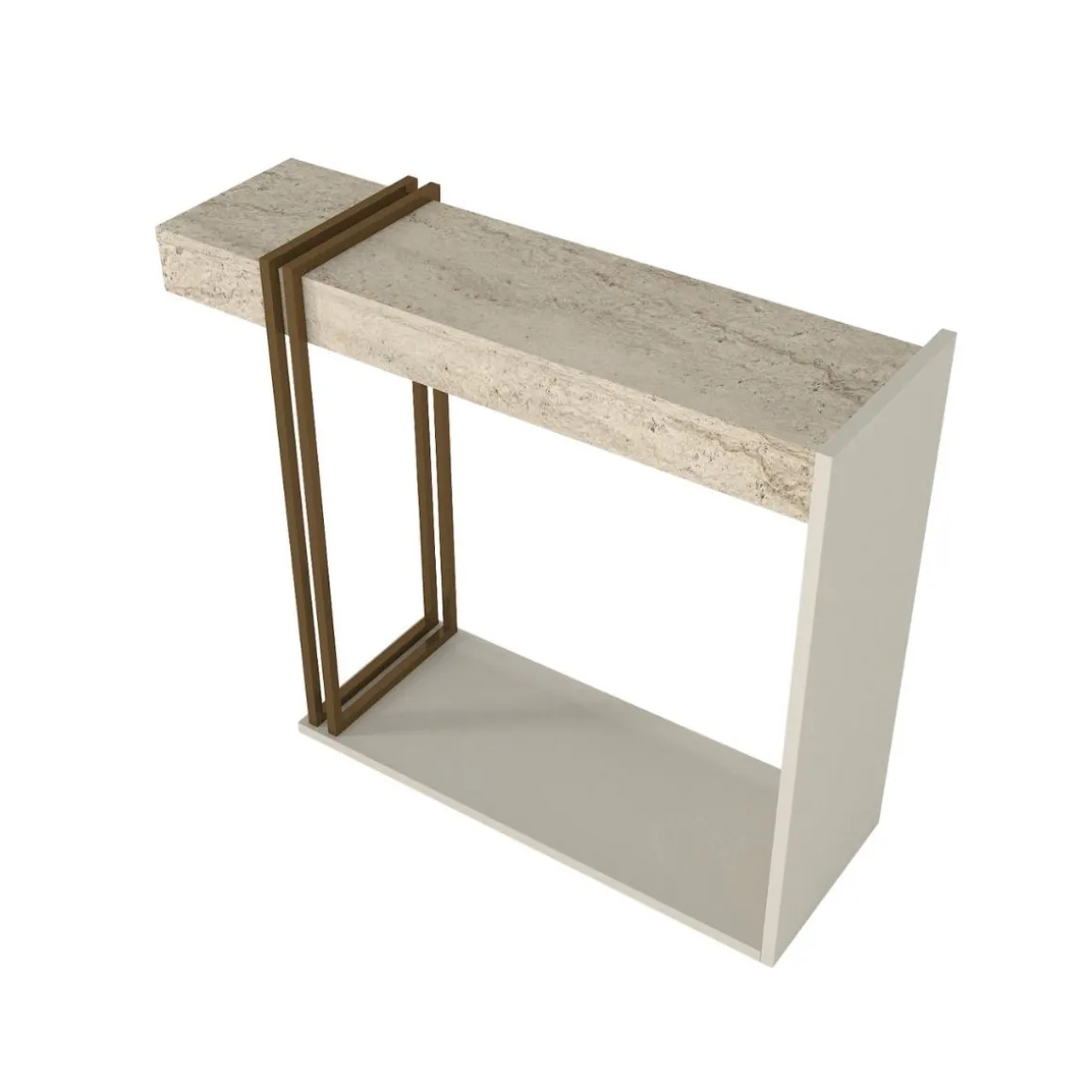 Consola Desca con estantes blanco/natural 74,2x91,8x29,6 cm