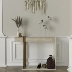 Consola Desca con estantes blanco/natural 74,2x91,8x29,6 cm