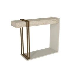 Consola Desca con estantes blanco/natural 74,2x91,8x29,6 cm