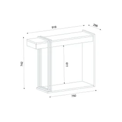 Consola Desca con estantes blanco/natural 74,2x91,8x29,6 cm