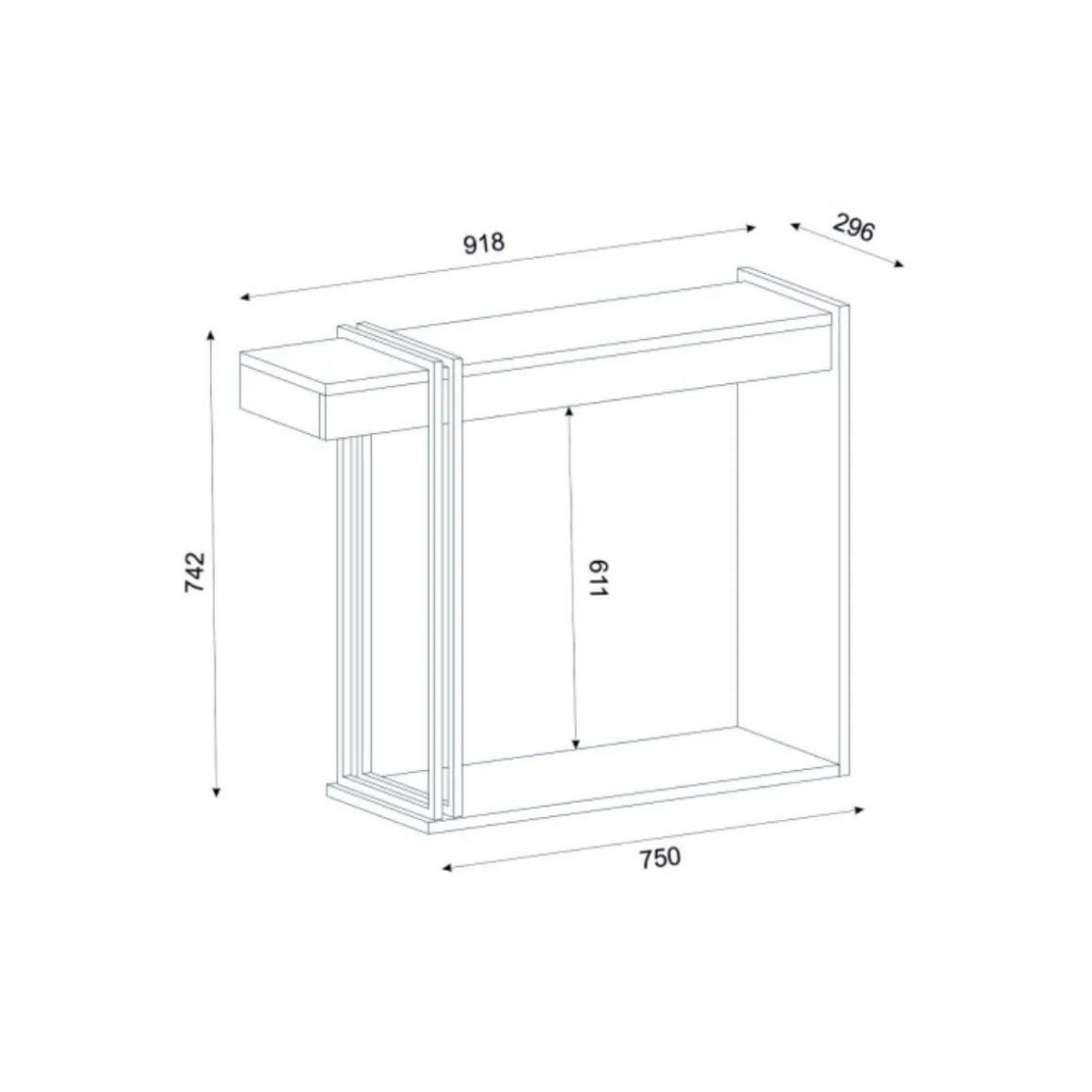 Consola Desca con estantes blanco/natural 74,2x91,8x29,6 cm