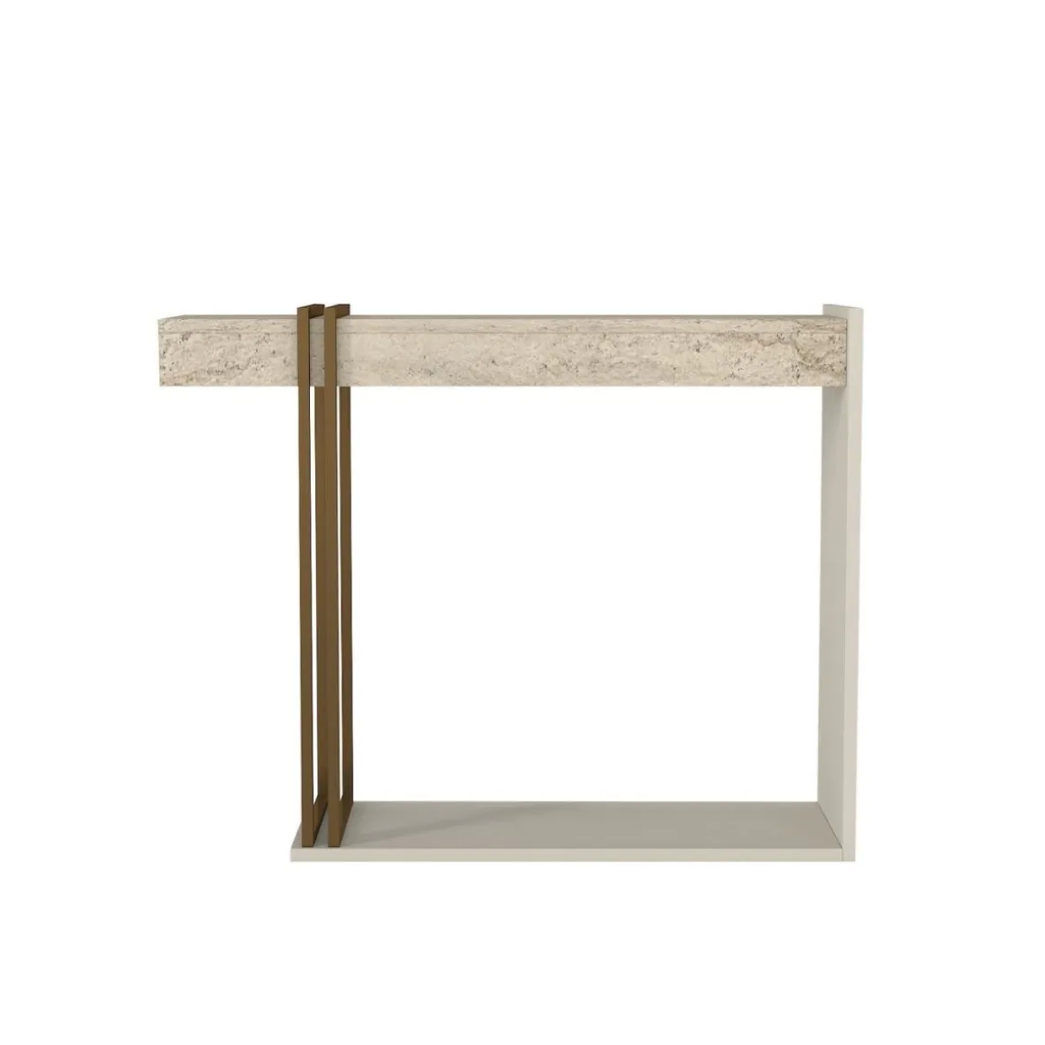 Consola Desca con estantes blanco/natural 74,2x91,8x29,6 cm