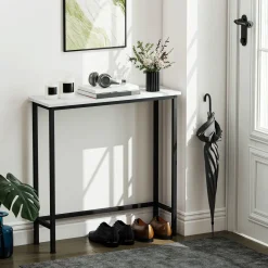 Consola Diamante Homcom blanco/negro 76x75x24 cm