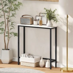 Consola Diamante Homcom blanco/negro 76x75x24 cm