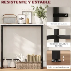 Consola Diamante Homcom blanco/negro 76x75x24 cm