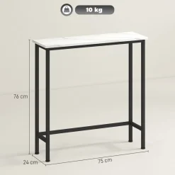 Consola Diamante Homcom blanco/negro 76x75x24 cm