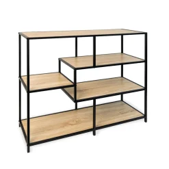 Consola MOA Vinthera 5 estantes negro/natural 90x100x34 cm