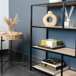 Consola MOA Vinthera 5 estantes negro/natural 90x100x34 cm