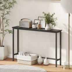 Consola Perla Homcom con 2 estantes negro/blanco 81x100x30 cm