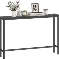 Consola Perla Homcom con 2 estantes negro/blanco 81x100x30 cm