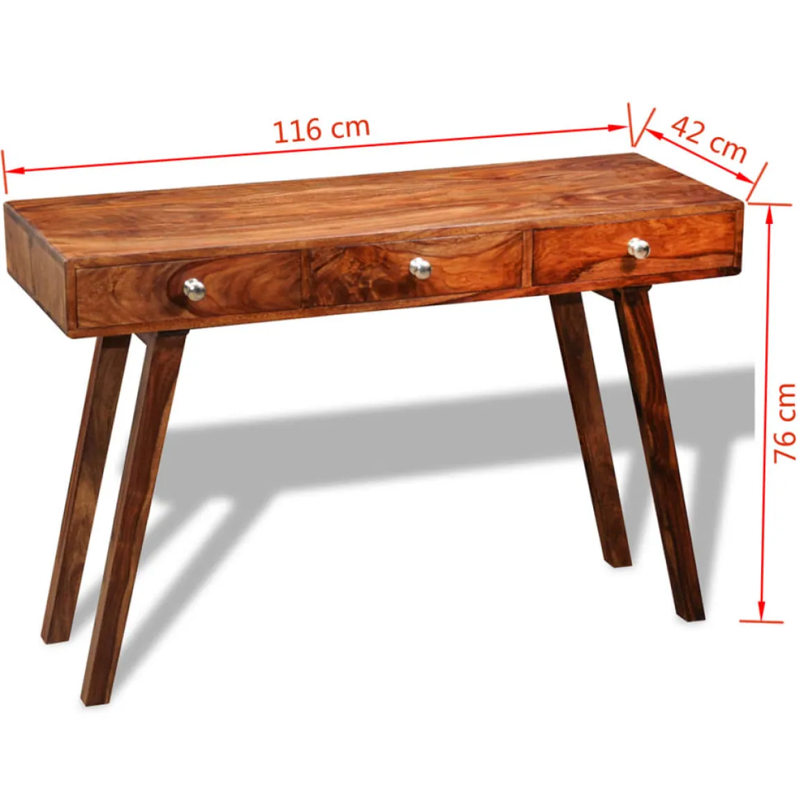 Consola recibidor Kalm madera maciza de sheesham natural 76x116x42 cm