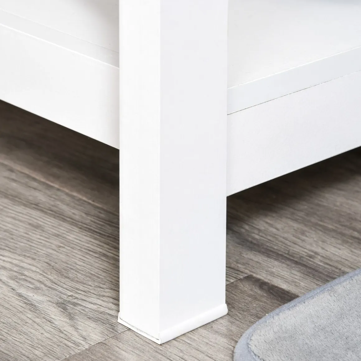 Consola recibidor Maya Homcom 2 cajones + 2 estantes blanco 76x105x40 cm