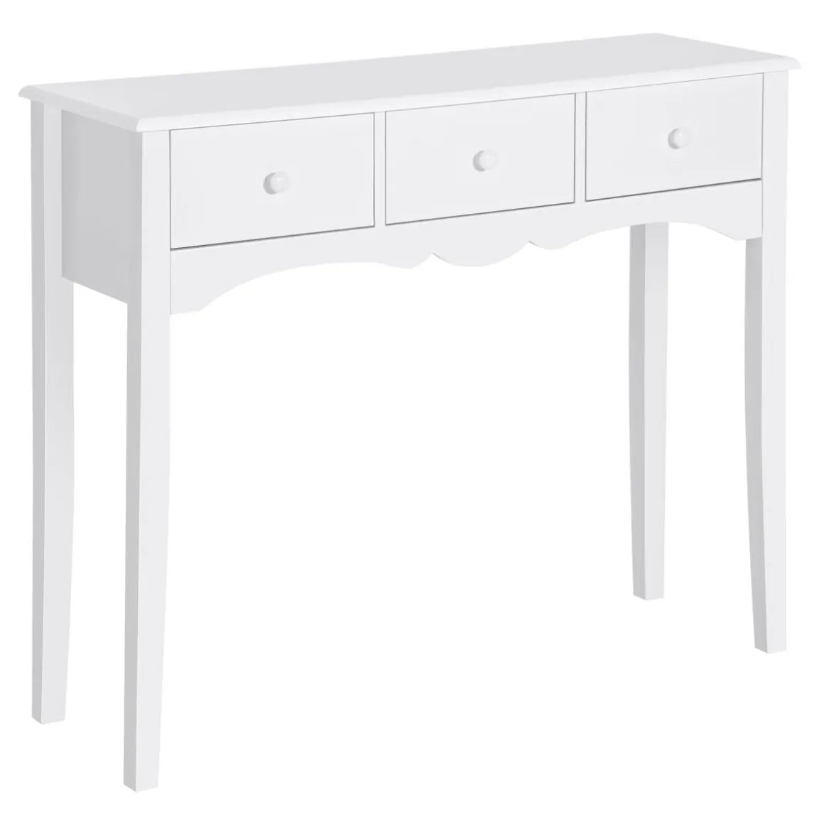 Consola recibidor Nanma Homcom 3 cajones blanco 85x100x32 cm