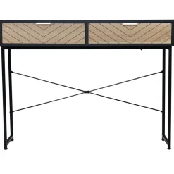 Consola Rincón Homcom 2 cajones negro/natural 75x100x30 cm