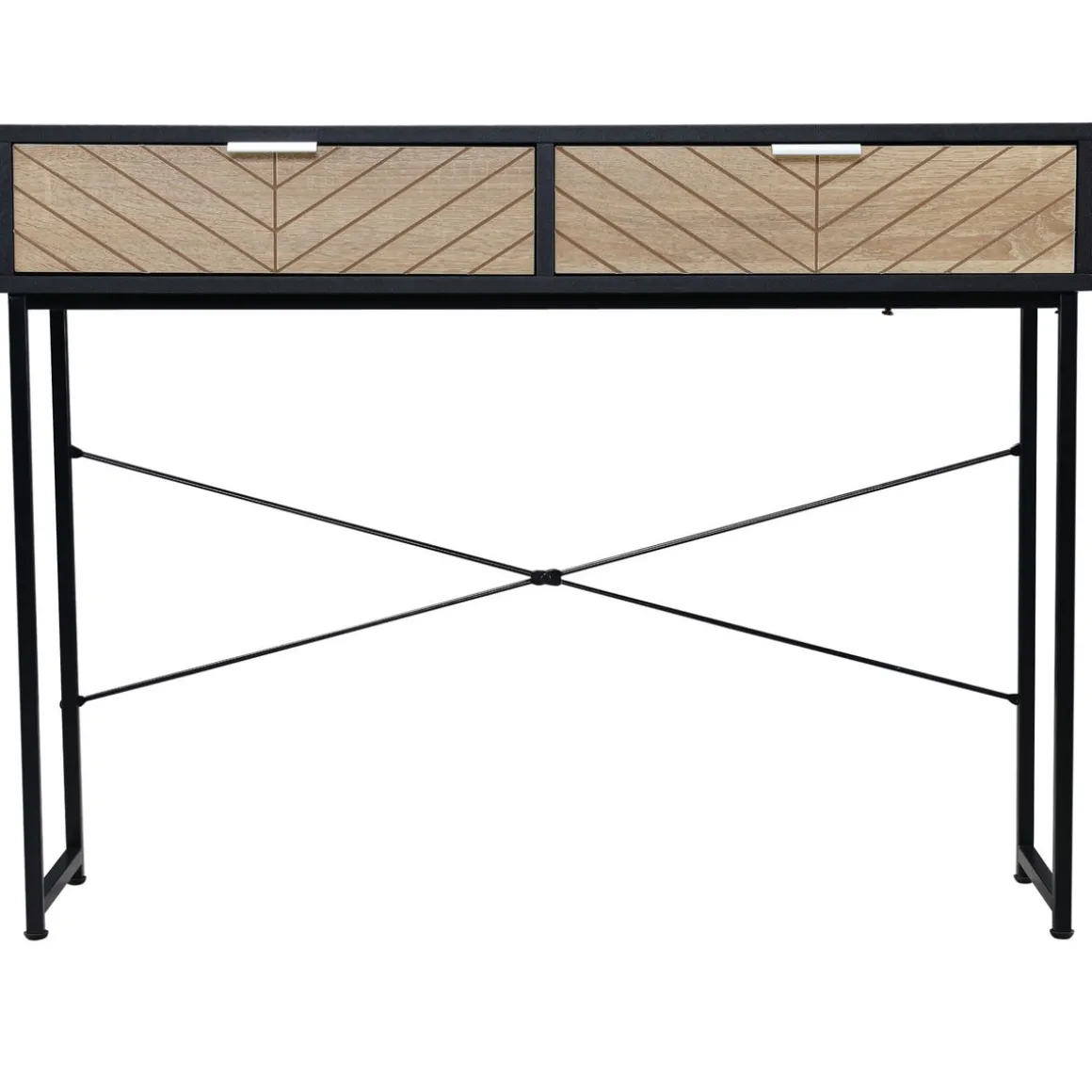 Consola Rincón Homcom 2 cajones negro/natural 75x100x30 cm