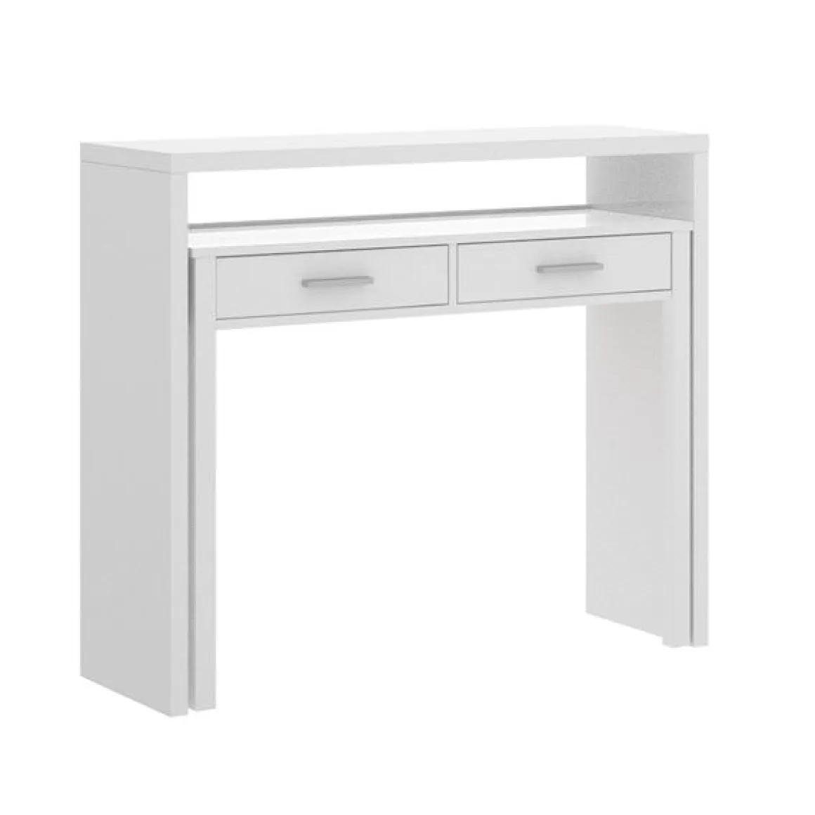 Consola Seven diseño extensible blanco brillo 99x88x36 cm