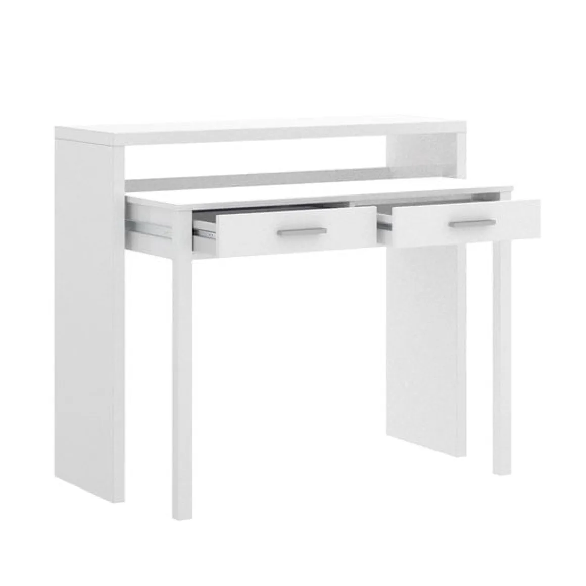 Consola Seven diseño extensible blanco brillo 99x88x36 cm