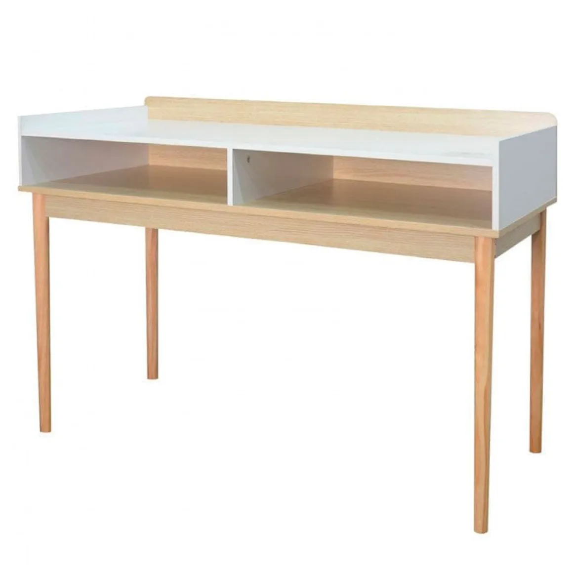Consola Twin Thinia Home 2 huecos abiertos natural/blanco 83,5x110x50 cm