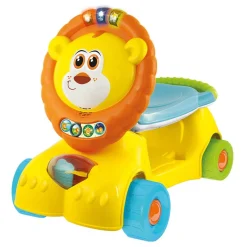 Correpasillos 3 en 1 WinFun león con luz y sonido +12M amarillo 42x57x26 cm