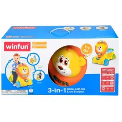 Correpasillos 3 en 1 WinFun león con luz y sonido +12M amarillo 42x57x26 cm