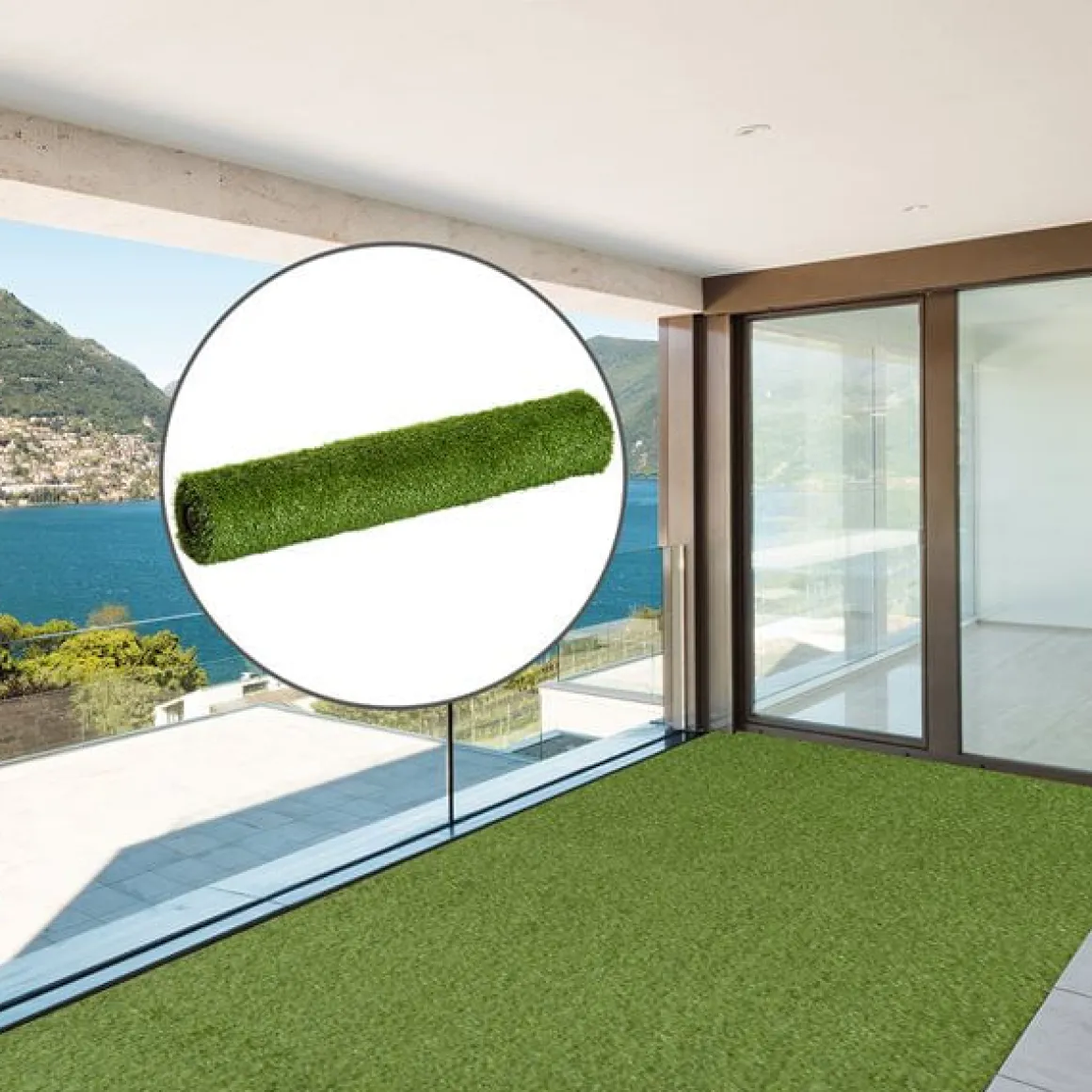 Césped artificial tipo alfombra exterior verde 25 mm