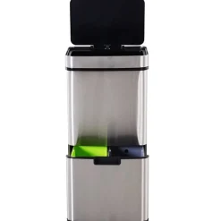 Cubo de basura con sensor Homcom apertura automática 72L inox 81x42x30 cm