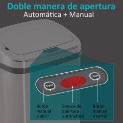 Cubo de basura inteligente Homcom 50L inox 84x33x25 cm