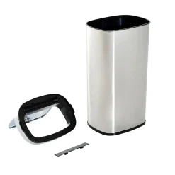 Cubo de basura Kasai Homcom 68L sensor de apertura acero inox 78x40,5x29,5 cm
