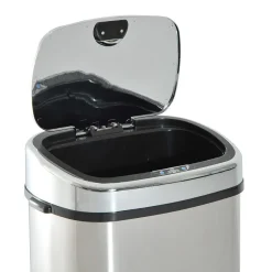 Cubo de basura Kasai Homcom 68L sensor de apertura acero inox 78x40,5x29,5 cm