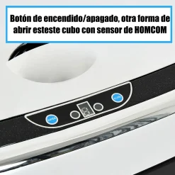Cubo de basura Kasai Homcom 68L sensor de apertura acero inox 78x40,5x29,5 cm