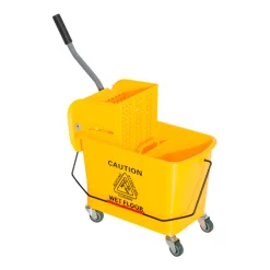 Cubo de fregona profesional Homcom 20L con ruedas y prensa amarillo