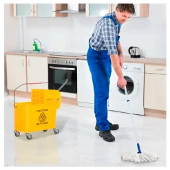 Cubo de fregona profesional Homcom 20L con ruedas y prensa amarillo